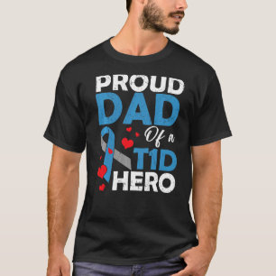 T-shirt Fier Papa D'Un Héros De Diabète Type 1 Guerrier So