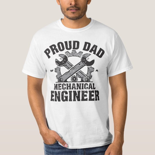 T-shirt Fier papa d'un ingénieur mécanicien (Devant)