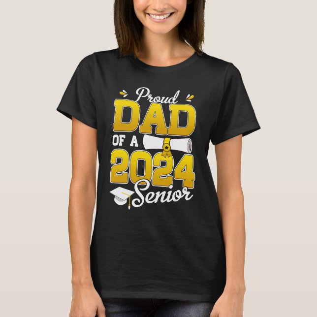 T-shirt Fier papa d'un père de 2024 père de deuxième cycle (Devant)
