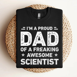 T-shirt Fier Papa D'Un Scientifique Fou Fou Fou