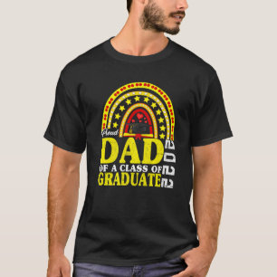 T-shirt Fier Papa D'Une Classe Graduate 2022 De 2022 Rainb