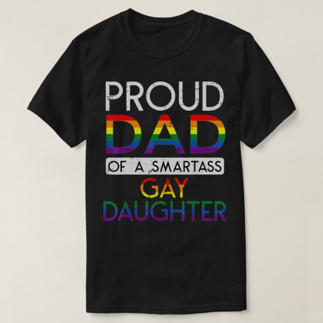T-shirt Fier Papa D'Une Fille Gay Ally Droite LGBTQ Pr (Design devant)