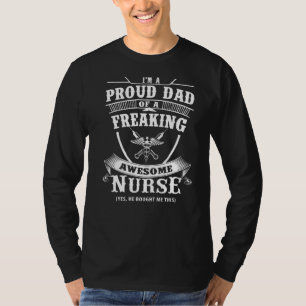 T-shirt Fier Papa D'Une Infirmière Magnifique Hommes Prése