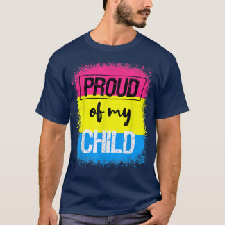 T-shirt Fier papa maman de mon enfant Pan drapeau Fun LGBT