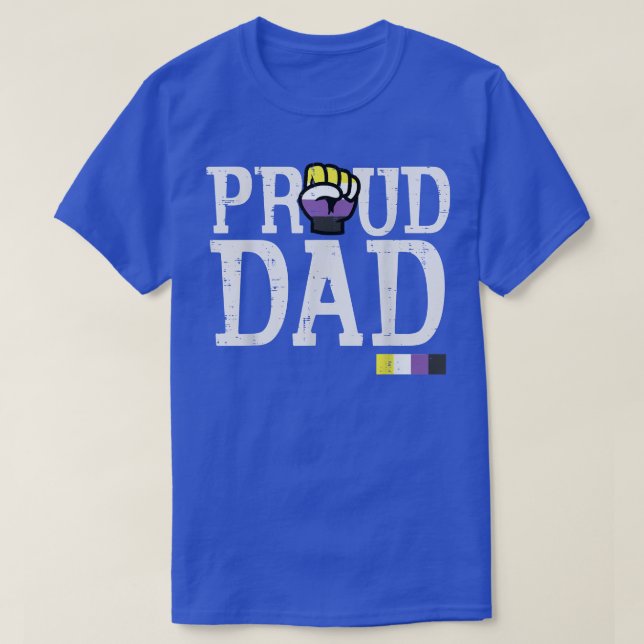 T-shirt Fier Papa Non binaire Poing Enby NB Pride Drapeau  (Design devant)
