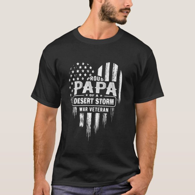 T-shirt Fier Papa Papa Désert Tempête Guerre Vétéran améri (Devant)