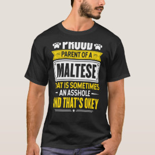 T-shirt Fier Parent D'Un Chien Maltais Propriétaire Maman 