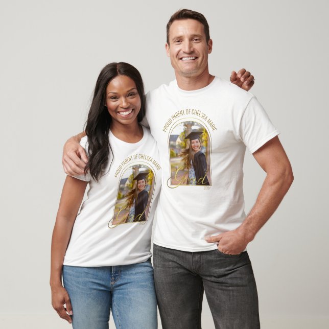 T-shirt Fier Parent moderne du Grad Custom Photo Boho (Unisexe)