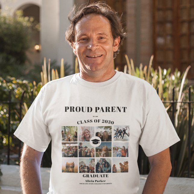 T-shirt Fier parent photo collage graduation (Créateur téléchargé)