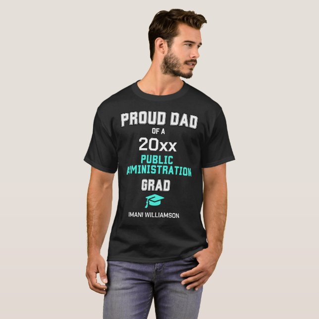 T-shirt FIER PÈRE ADMINISTRATION PUBLIQUE 2024 Custom Grad (Devant entier)