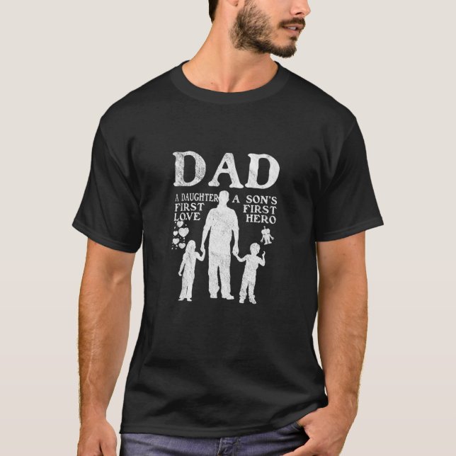 T-shirt Fier Père Des Deux Jumeaux Meilleure Fête des père (Devant)