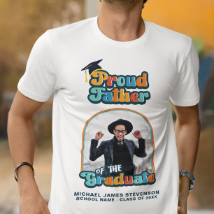 T-shirt Fier Père du diplômé photo retro super