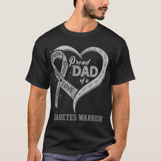 T-shirt Fier Père D'Un Guerrier Du Diabète