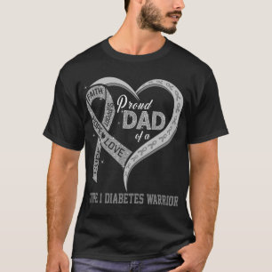 T-shirt Fier Père D'Un Guerrier Du Diabète De Type 1