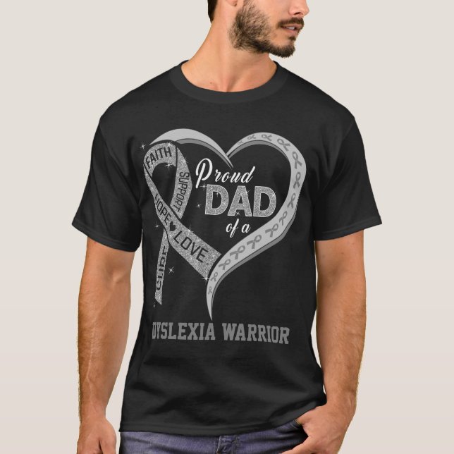 T-shirt Fier Père D'Un Guerrier Dyslexique (Devant)