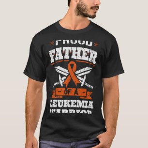 T-shirt Fier Père D'Une Leucémie Guerrier Papa Sensibilisa