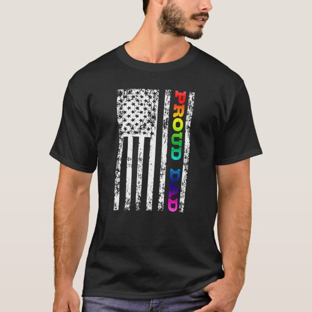 T-shirt Fier père gay gay lesbien (Devant)