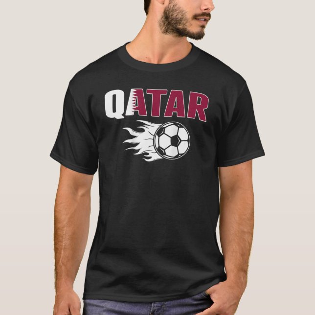 T-shirt Fier Qatar Fans de football Jersey - Qatari Drapea (Devant)