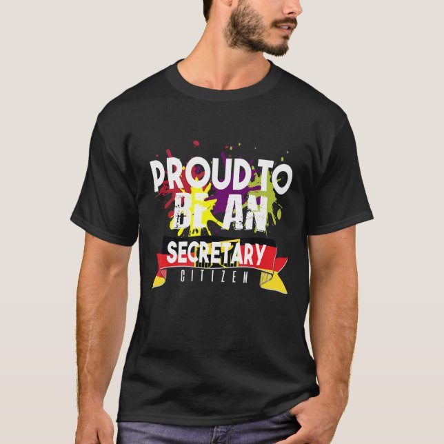 T-shirt Fier secrétaire citoyen travailleur professionnel  (Devant)