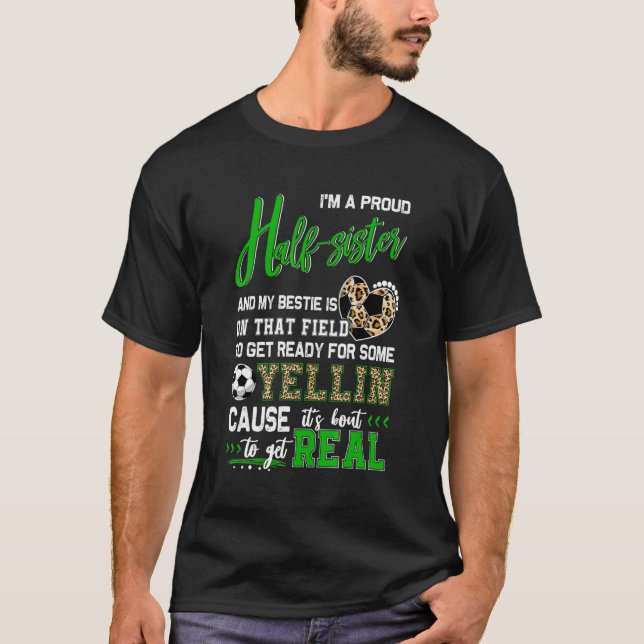 T-shirt Fier Soccer Demi Soeur Soccer Famille Correspondan (Devant)