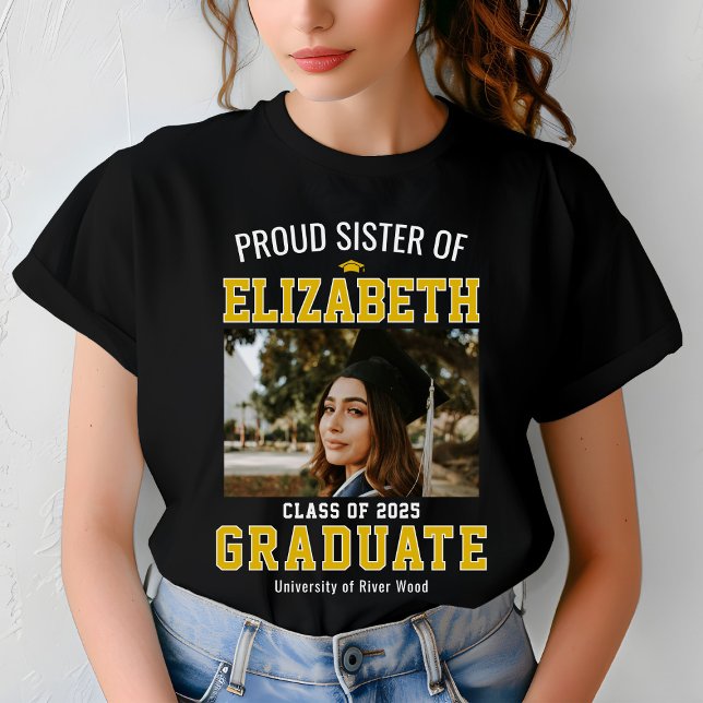 T-shirt Fier Soeur Classe de 2025 Graduate Parent Custom (Créateur téléchargé)