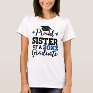 T-shirt Fier Soeur d'un casquette noir bleu 2022 diplômé