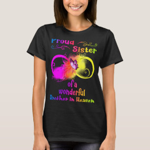 T-shirt Fier soeur d'un frère merveilleux au Ciel