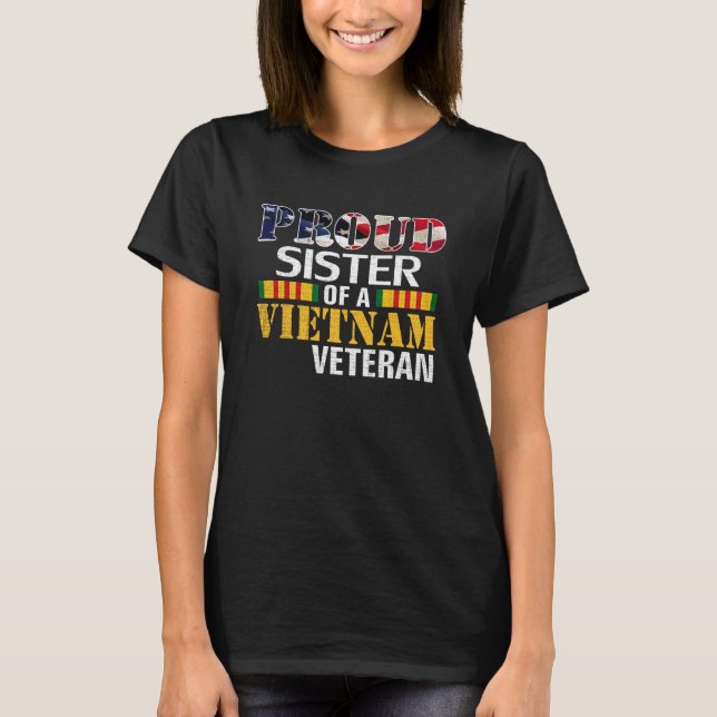 T-shirt Fier Soeur D'Un Vétérinaire Du Vietnam Pour La Jou (Devant)