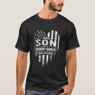 T-shirt Fier Son Désert Bouclier Guerre Vétérinaire Papa M