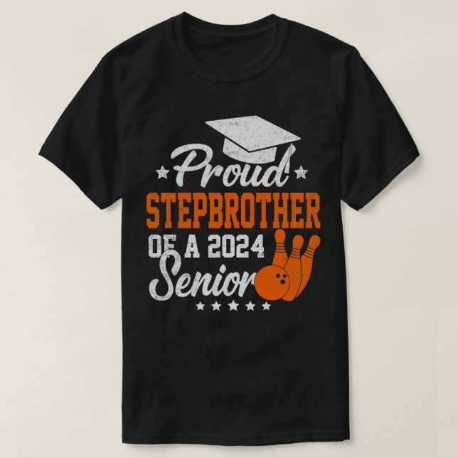 T-shirt Fier Stepbrother D'Un Diplômé Supérieur De Bowling (Design devant)