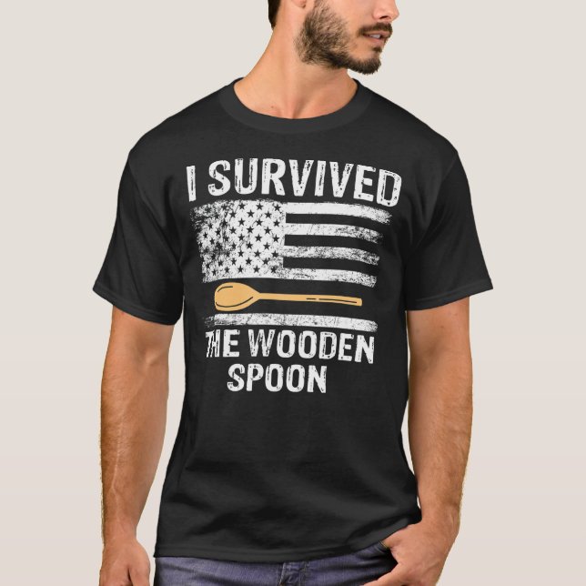 T-shirt Fier Survivant De Cuillère Adulte J'Ai Survécu Au  (Devant)