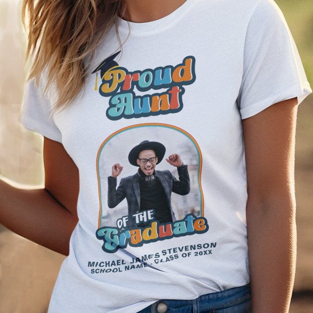 T-shirt Fier Tante de la diplômée photo retro super (Créateur téléchargé)