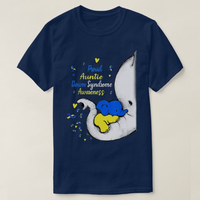 T-shirt Fier Tante Down Syndrome Jour de sensibilisation E (Design devant)