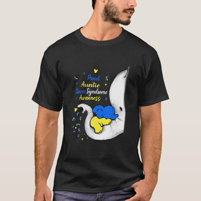 T-shirt Fier Tante Down Syndrome Jour de sensibilisation E (Devant)