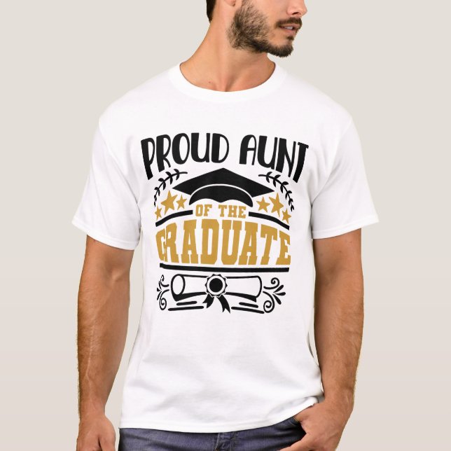 T-shirt Fier Tante Du Diplômé (Devant)