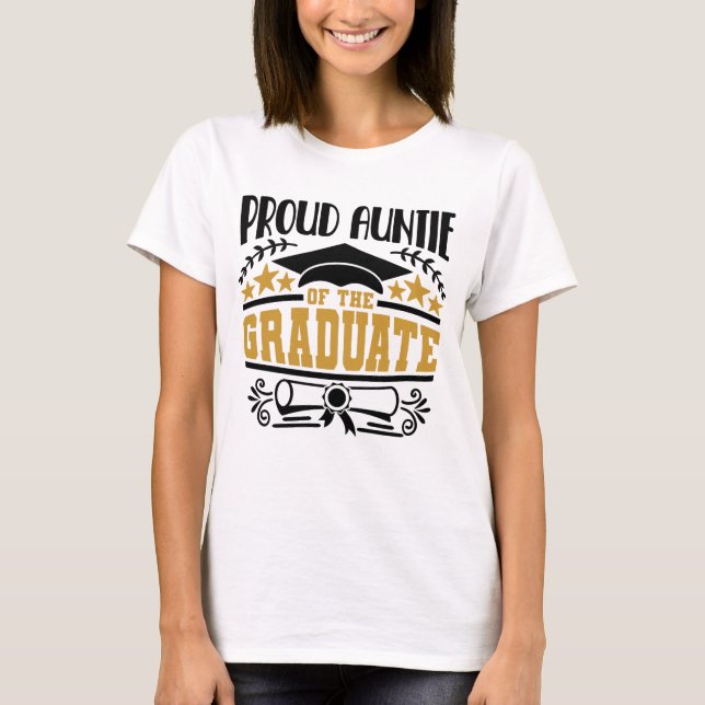 T-shirt Fier Tante Du Diplômé (Devant)