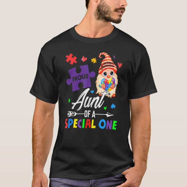 T-shirt Fier Tante D'Un Puzzle Spécial Gnome Autisme Aw (Devant)