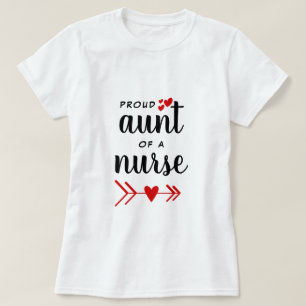 T-shirt Fier Tante d'une infirmière Coeur rouge
