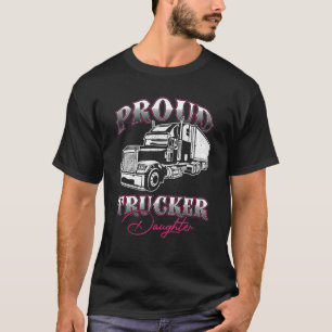T-shirt Fier Trucker Fille Chauffeur Camion Enfant Fils