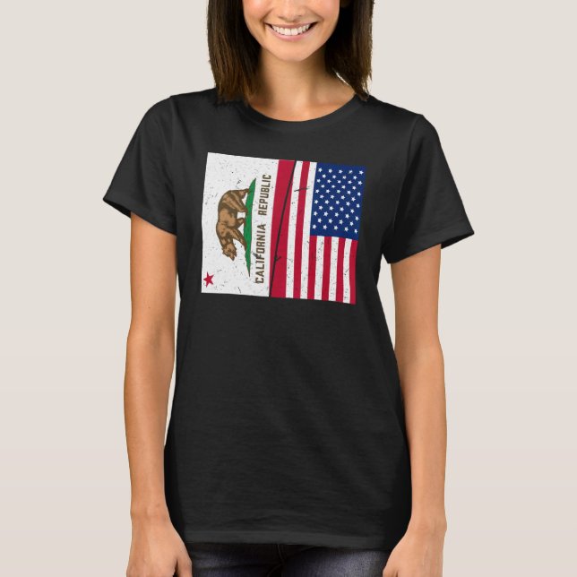 T-shirt Fier Usa Accueil Pays Patriotique Accueil État Dra (Devant)