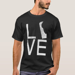 T-shirt Fier Usa Fan État Delaware Love Carte Delaware