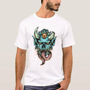 T-shirt Fierce Blue Oni Masque Dragon