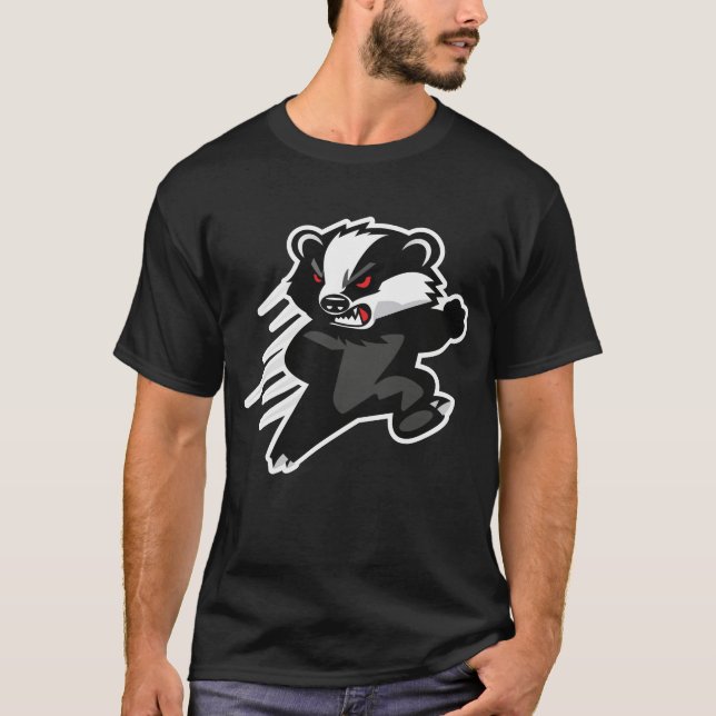 T-shirt Fierce Honey Badger Attack Mascot (Devant)