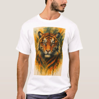 T-shirt Fierce Watercolor Tiger Face – Jungle Wild Animal 