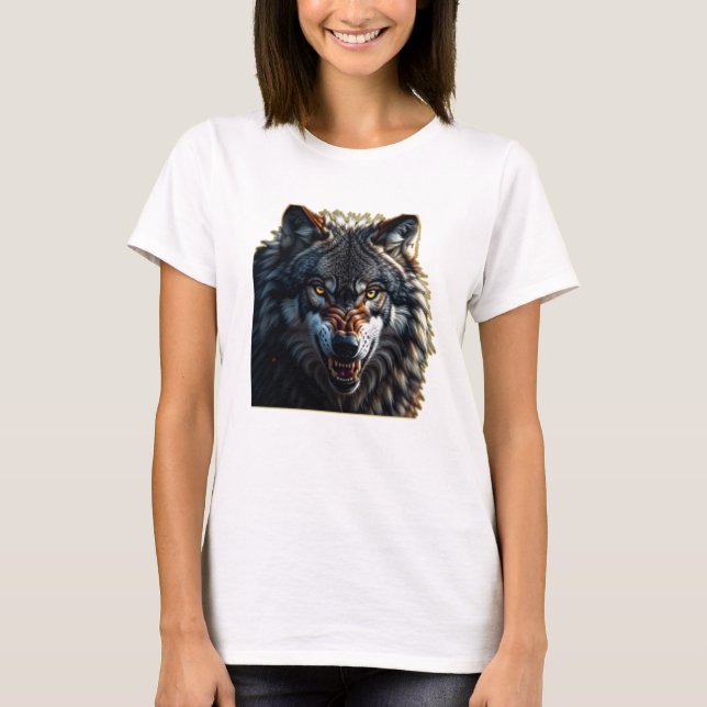 T-shirt Fierce Wolf – Symbol of Strength and Freedom (Devant)