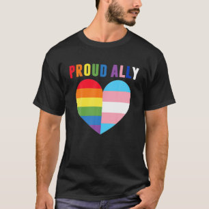 T-shirt Fière alliée Fierté LGBT Drapeau transgenre Cœur G