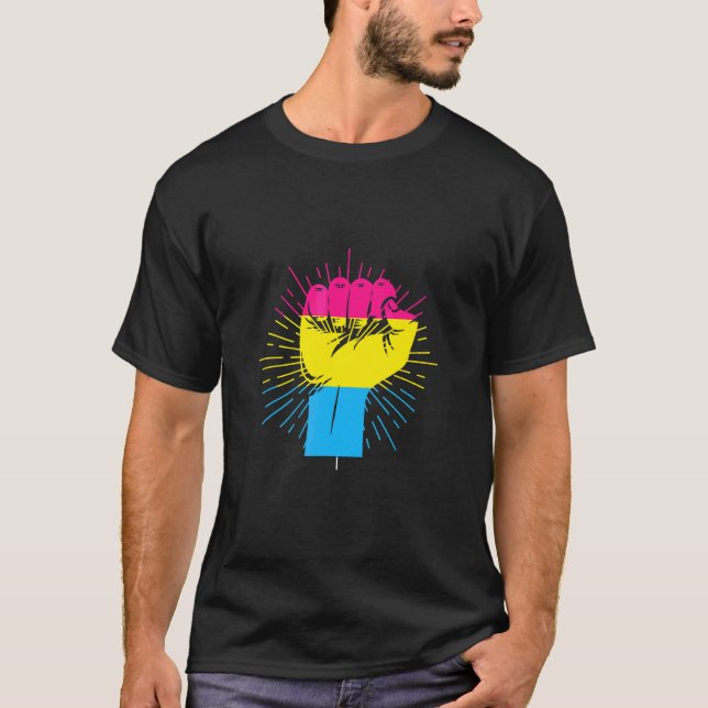 T-shirt Fière Ally Arc-en-ciel Poing Lgbt Rainbow Pride (Devant)