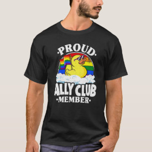 T-shirt Fière Ally Club Membre Rubber Duck Rainbow Gay Les