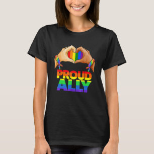T-shirt Fière Ally Pride LGBT Drapeau Coeur gay Lesbienne 