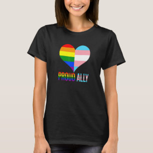 T-shirt Fière Ally Pride Lgbt Drapeau Transgenre Coeur Gay